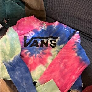 Vans Tie-Dye cropped sweatshirt )pink purple & teal )